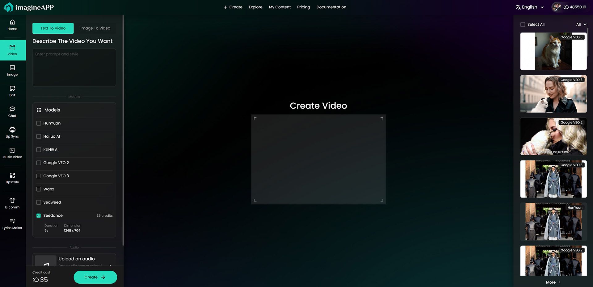 ImagineAPP video generator